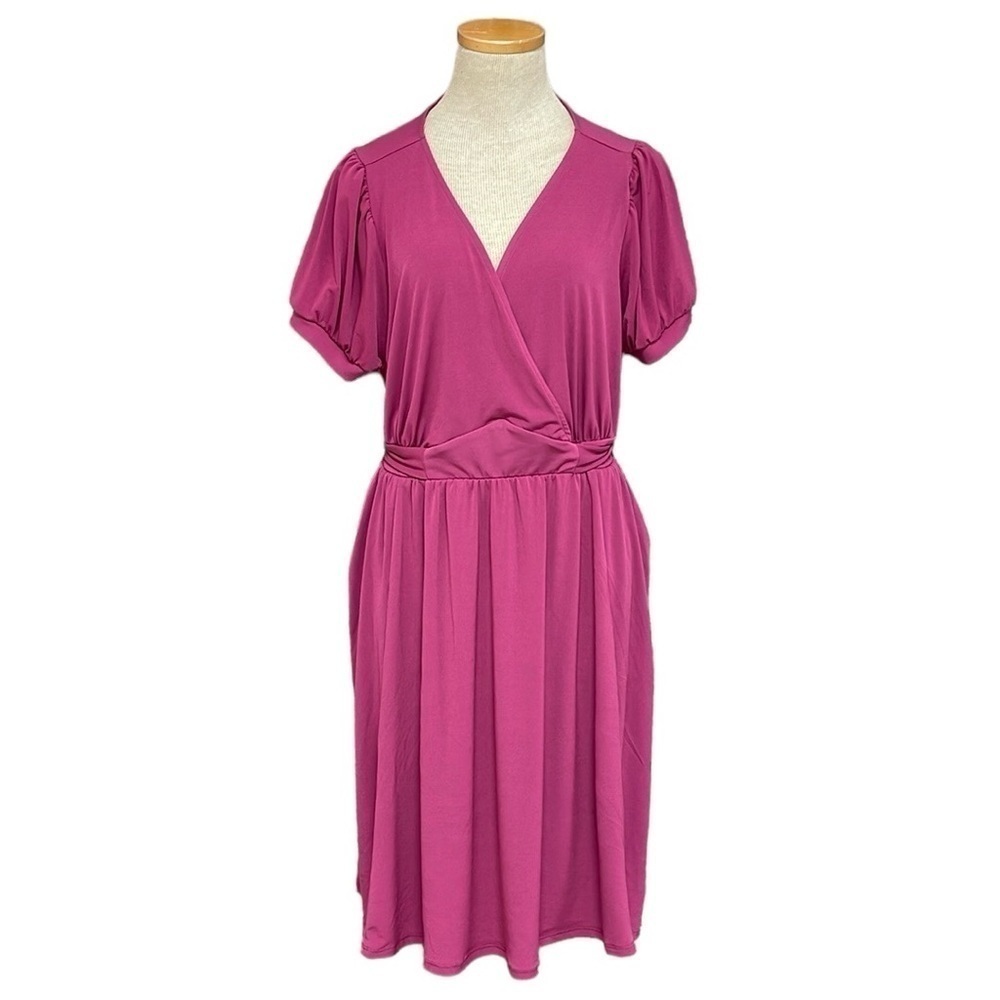 Torrid Dress Women's 1X Pink Short Sleeve A-Line Midi